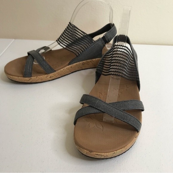 Skechers Cali Beverlee High Tea Wedge Heel Slingback Slide Black Women's Size 9 - Picture 8 of 14